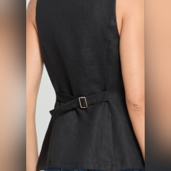 Reformation Black Linen Aspen Vest - Picture 7 of 7